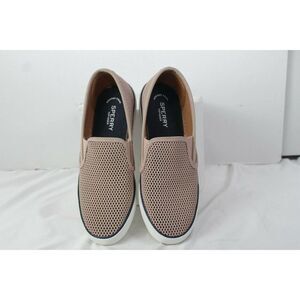 SPERRY TOP-SIDER Womens Size 9.5 Rose Leather Slip On Shoes Laser Cut Perforated